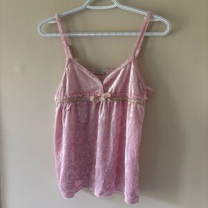 Vintage George Blush Velvet Top with Bow